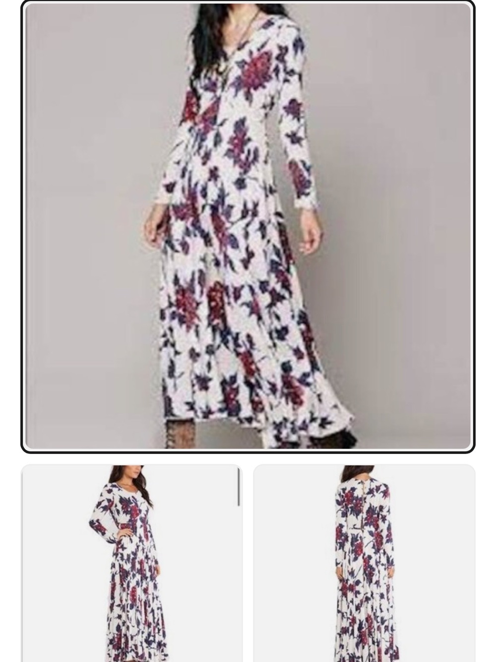Free People First kiss Long Sleeve Maxi Dress size S